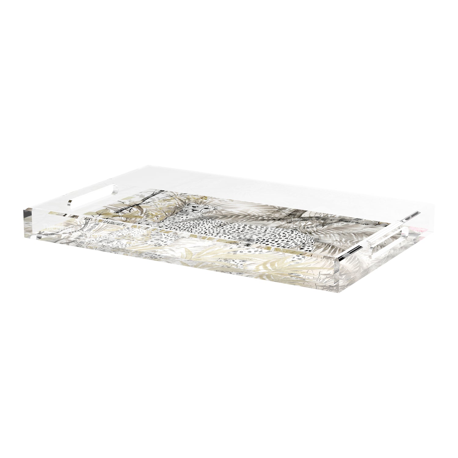 Arcadia Cheetah 22.5X14.5 Acrylic Tray - nicolettemayer.com 
