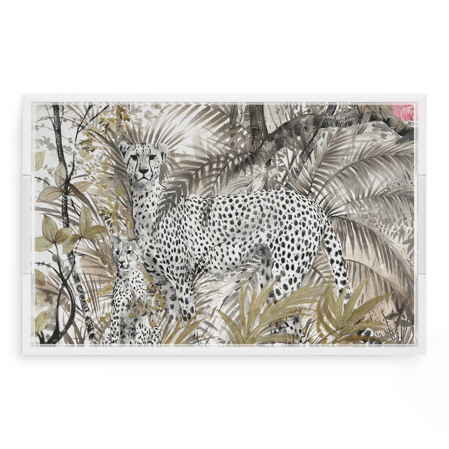 Arcadia Cheetah 22.5X14.5 Acrylic Tray - nicolettemayer.com 
