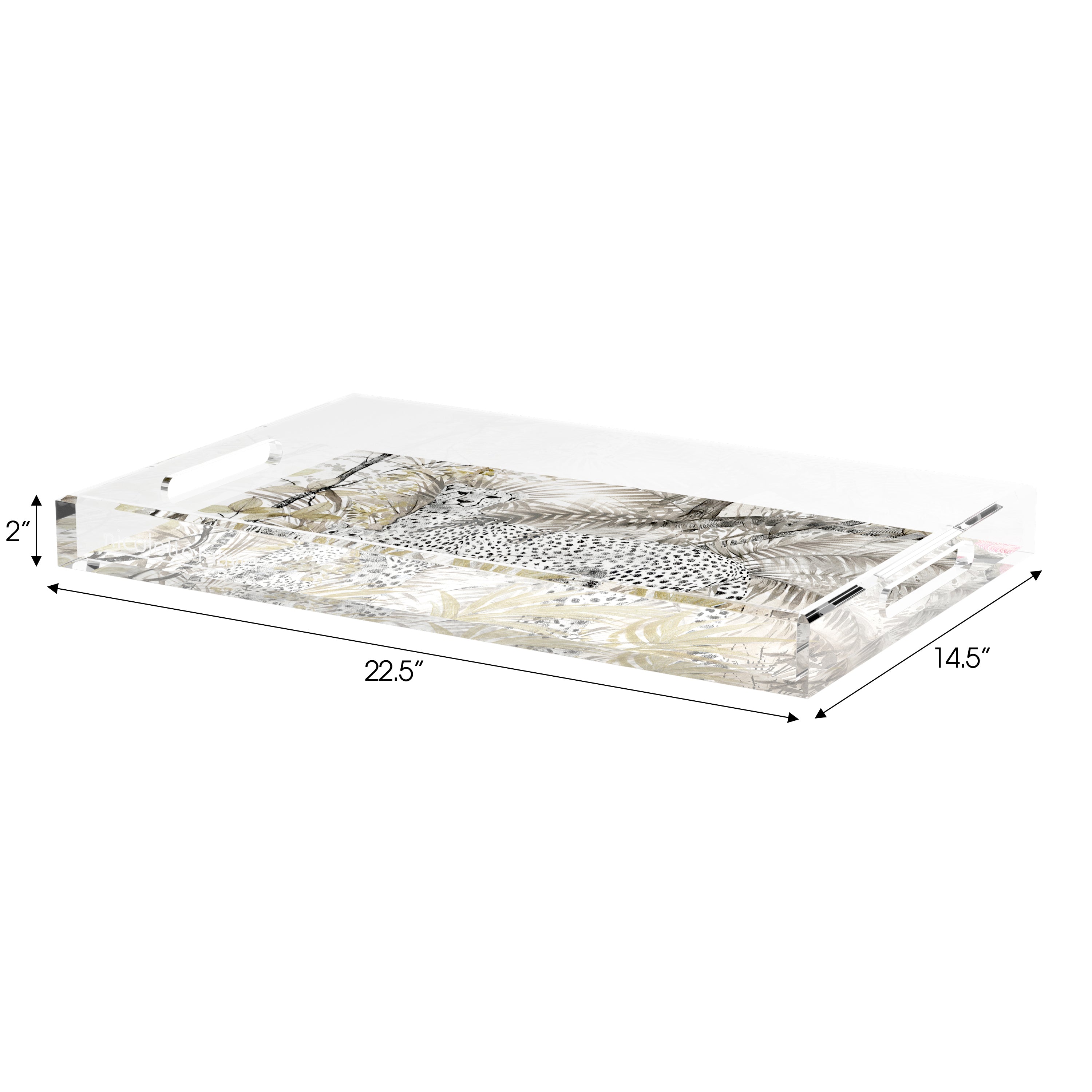 Arcadia Cheetah 22.5X14.5 Acrylic Tray - nicolettemayer.com 
