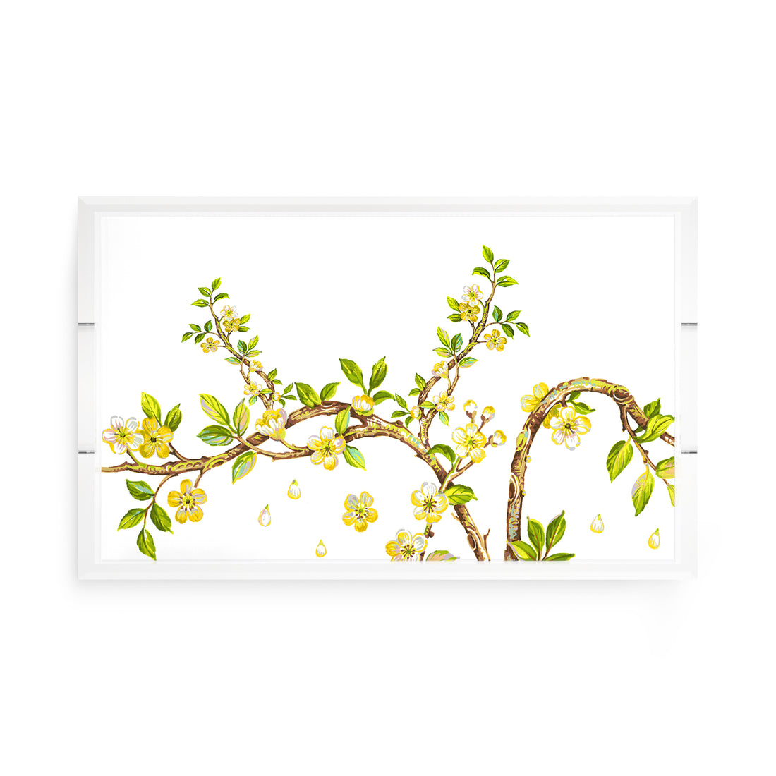 Cherry Blossom Acrylic Rectangle Decorative Tray, by Nicolette Mayer