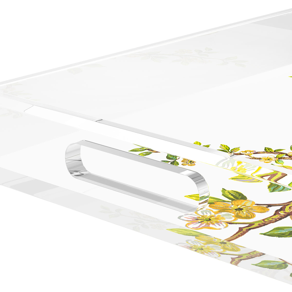 Cherry Blossom Acrylic Rectangle Decorative Tray, by Nicolette Mayer
