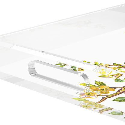 Cherry Blossom Acrylic Rectangle Decorative Tray, by Nicolette Mayer