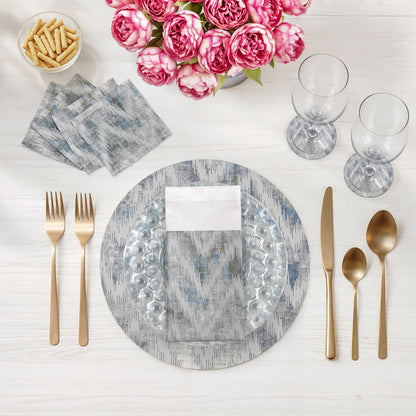 Chevron Vegan Leather Round Pebble Placemat - nicolettemayer.com