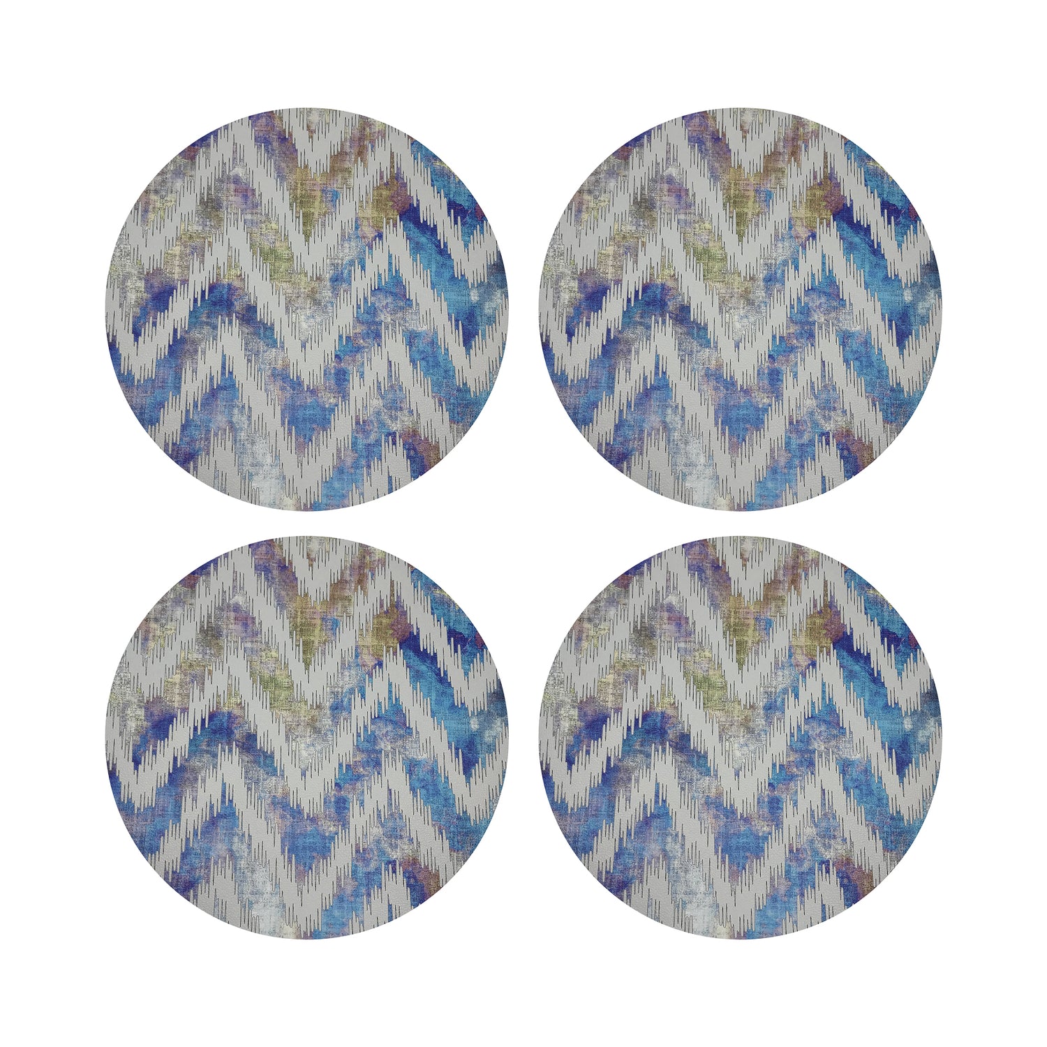 Chevron Coast 16&quot; Round Pebble Placemats, Set of 4 - nicolettemayer.com
