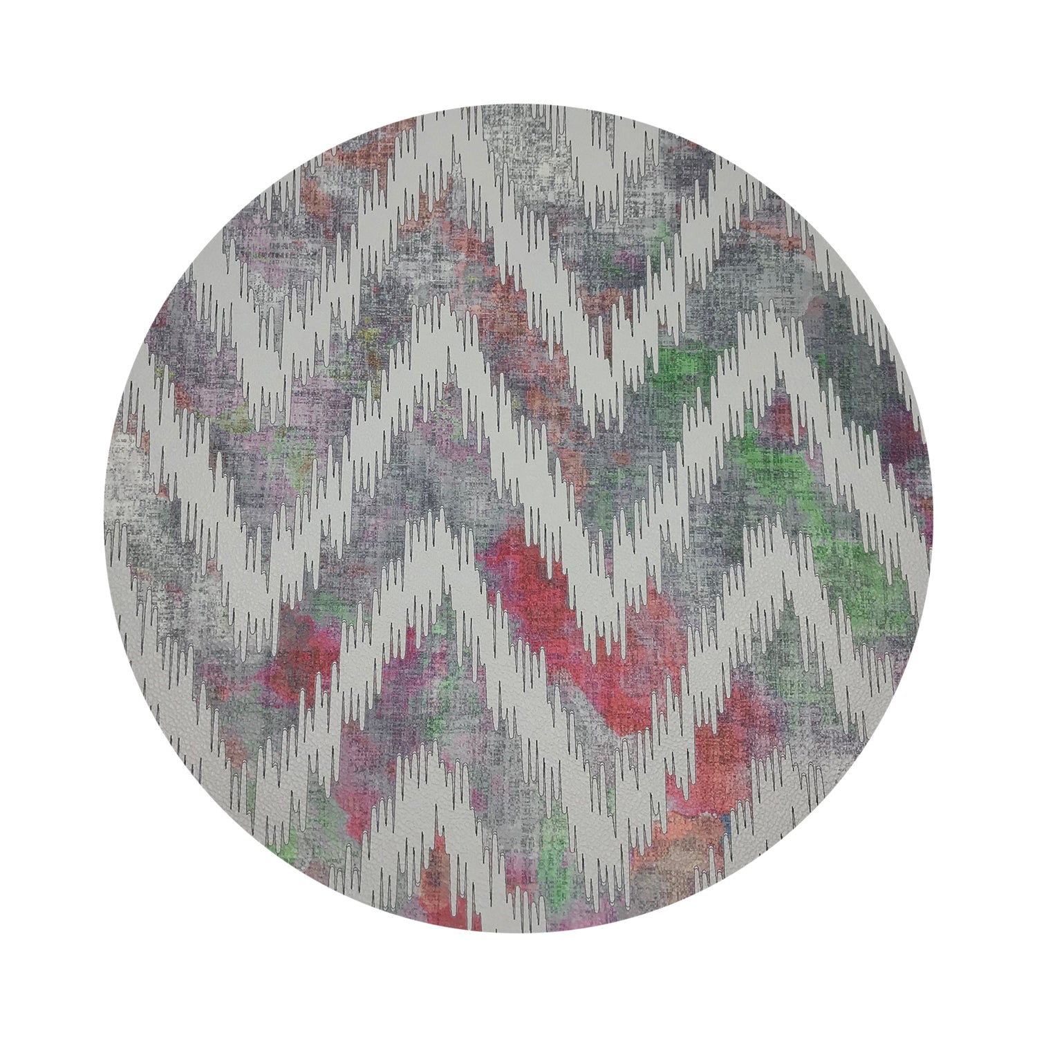Chevron Holiday 16&quot; Round Pebble Placemats, Set of 4 - nicolettemayer.com
