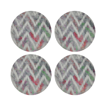 Chevron Holiday 16&quot; Round Pebble Placemats, Set of 4 - nicolettemayer.com
