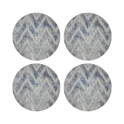Chevron Opulence 16&quot; Round Pebble Placemats, Set of 4 - nicolettemayer.com
