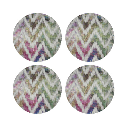 Chevron Richesse 16&quot; Round Pebble Placemats, Set of 4 - nicolettemayer.com
