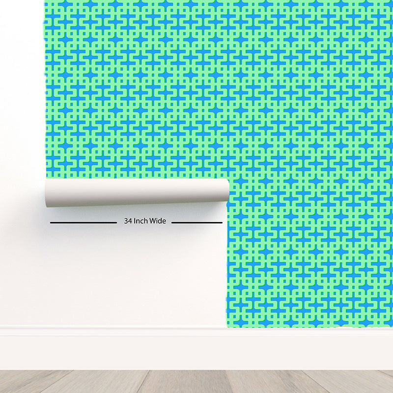 Chiang Mai Blue Cress Peel and Stick Wallpaper - nicolettemayer.com