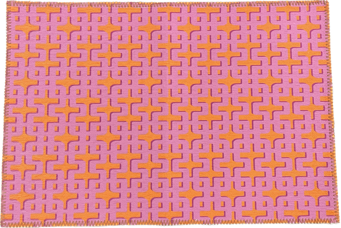 Chiang Mai Pink Orange Chenille Washables Rug