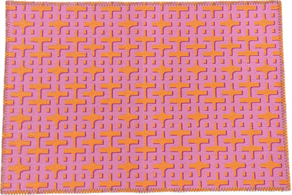Tapis lavable en chenille rose orange Chiang Mai