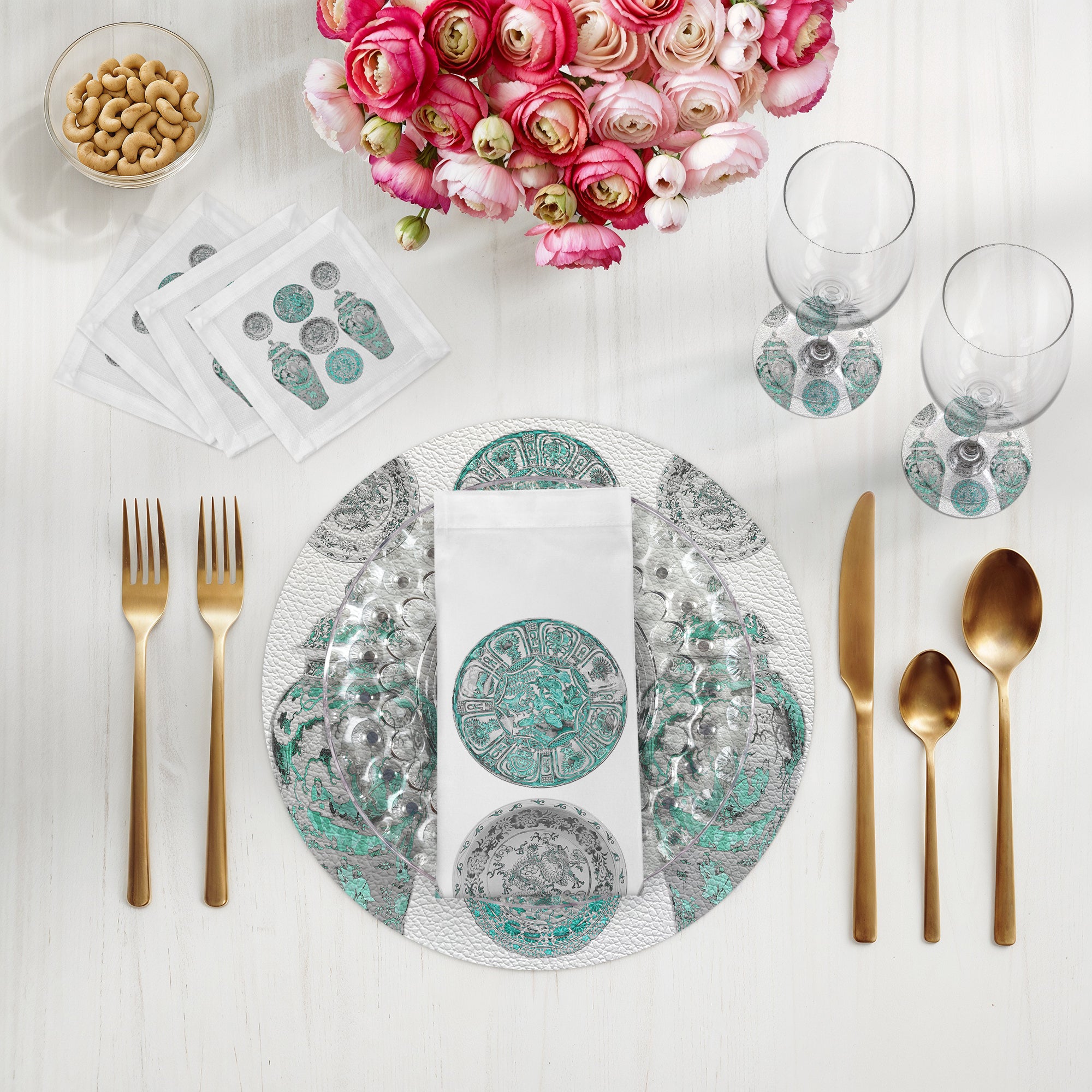 Chinois Cerulean 4" Dinner Napkins- nicolettemayer.com
