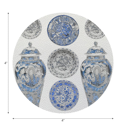 Chinois Ming Blue 4" Dinner Napkins- nicolettemayer.com
