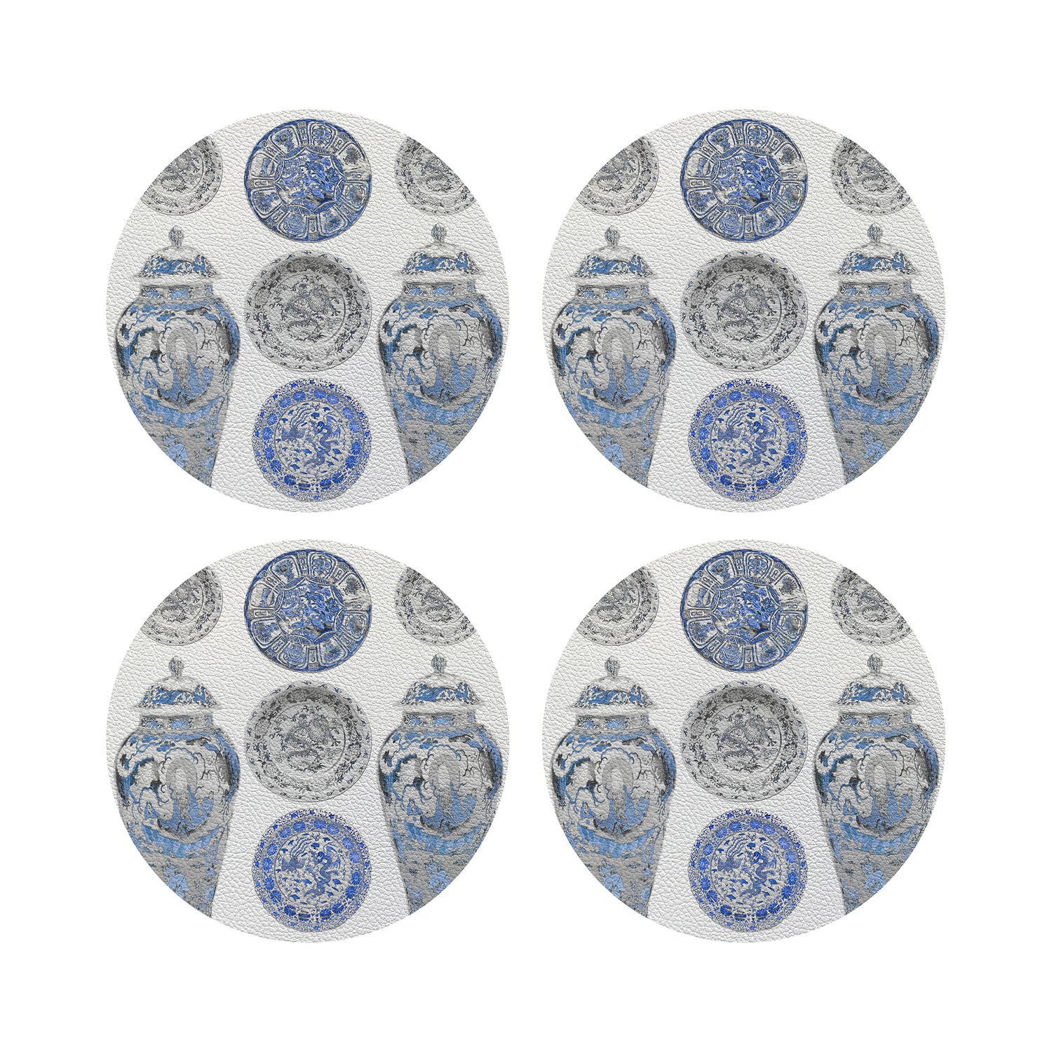 Chinois Ming Blue 4" Dinner Napkins- nicolettemayer.com
