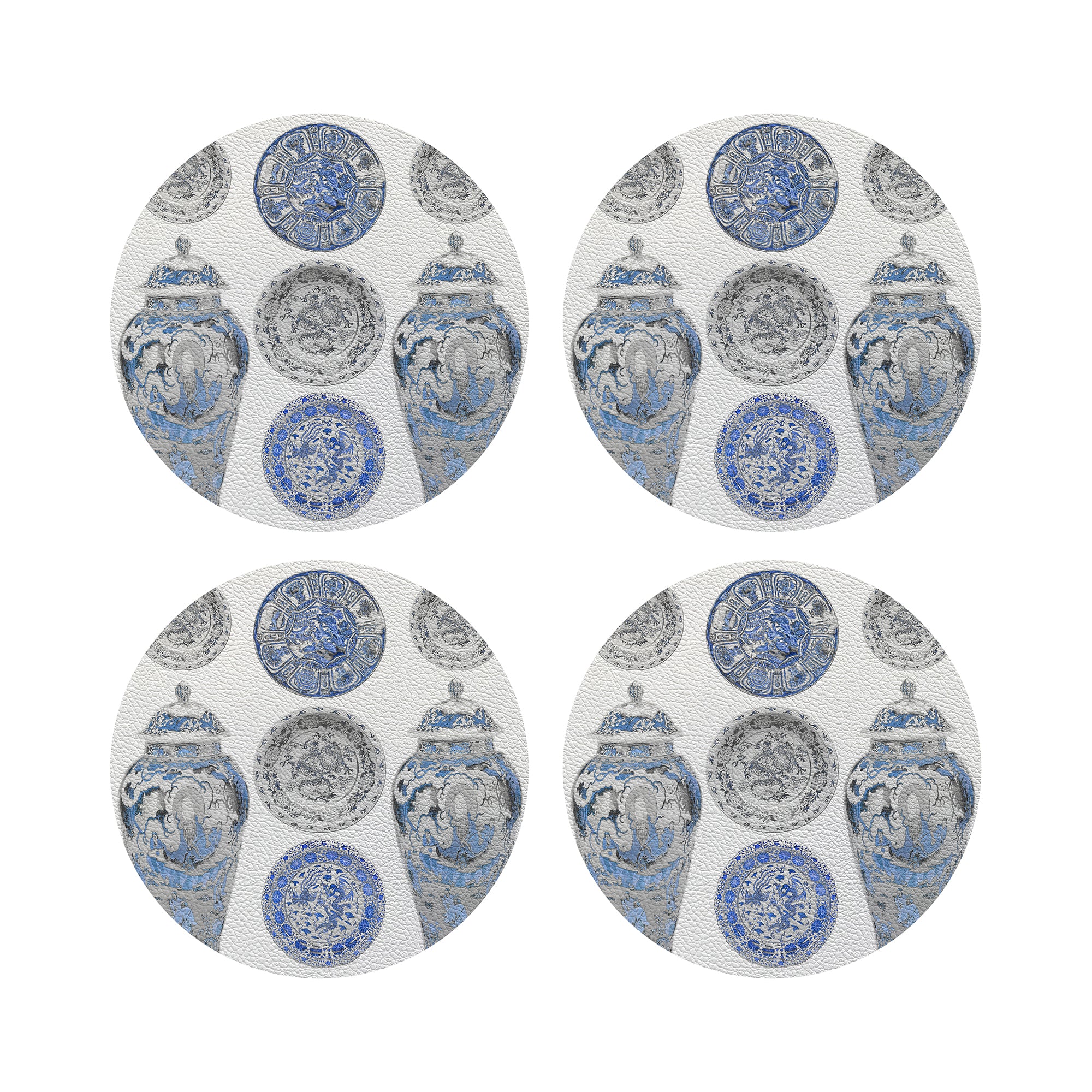 Chinois Ming Blue 4" Dinner Napkins- nicolettemayer.com

