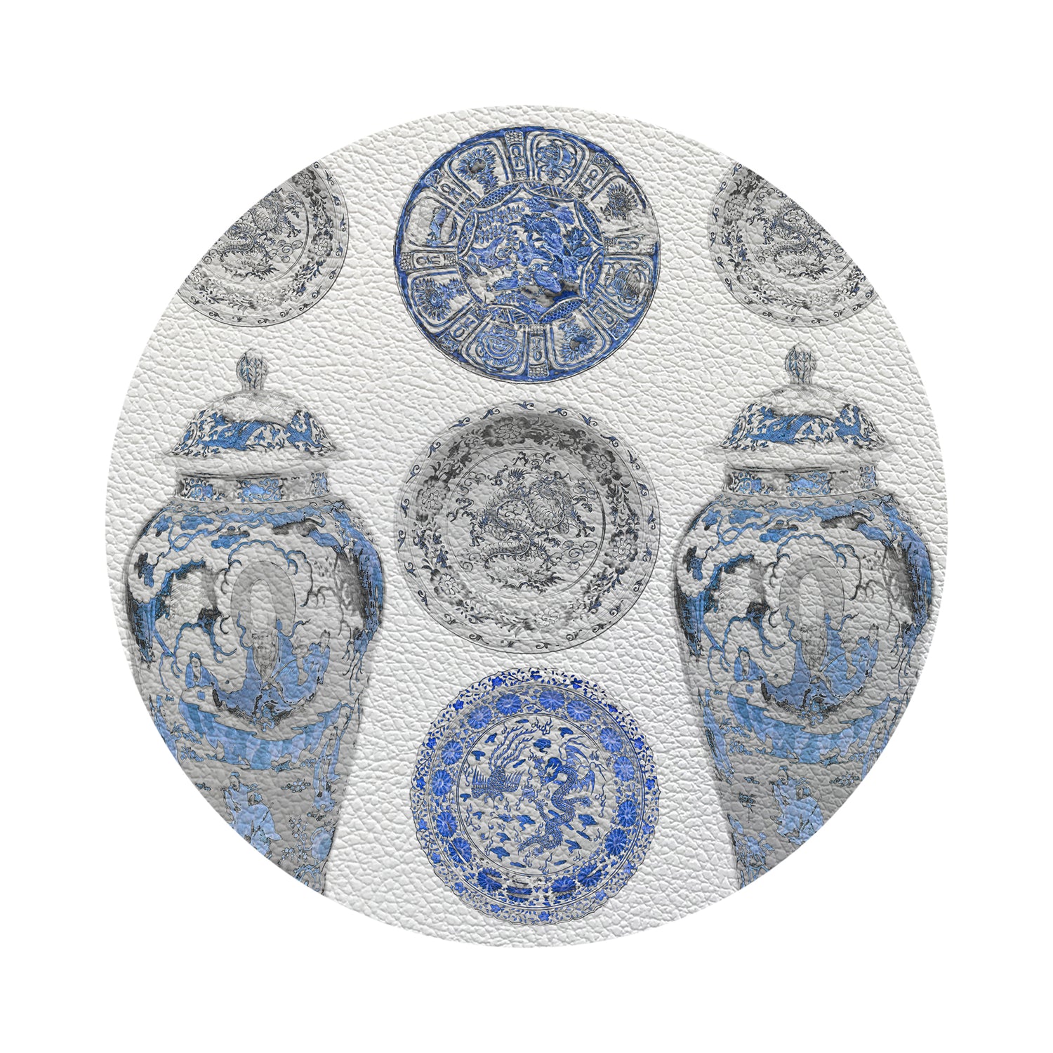 Chinois Ming Blue 4" Dinner Napkins- nicolettemayer.com
