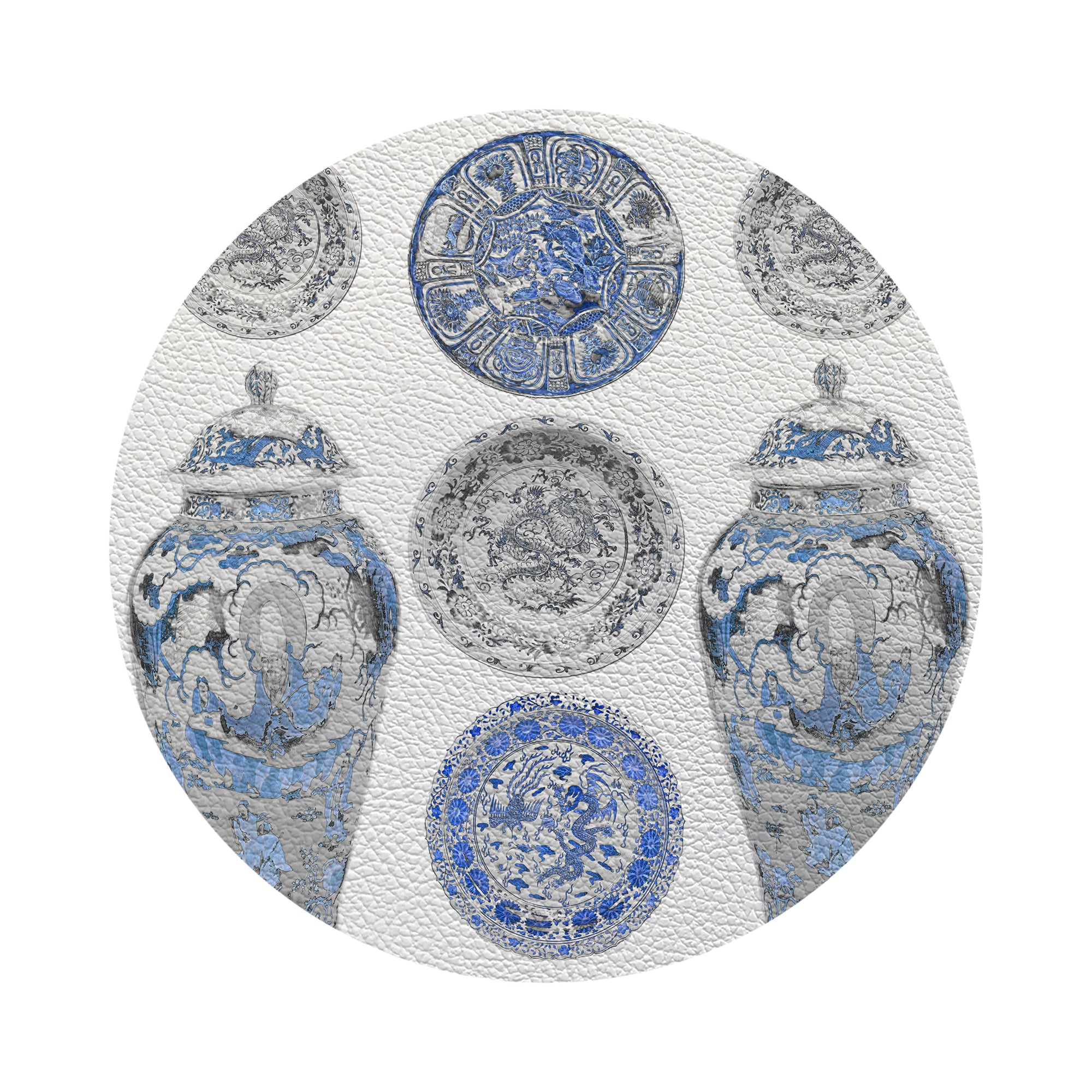 Chinois Ming Blue 4" Dinner Napkins- nicolettemayer.com
