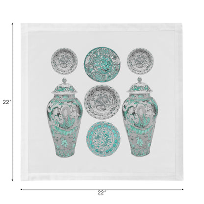 Chinois Cerulean 22" Cotton Sateen Dinner Napkins- nicolettemayer.com
