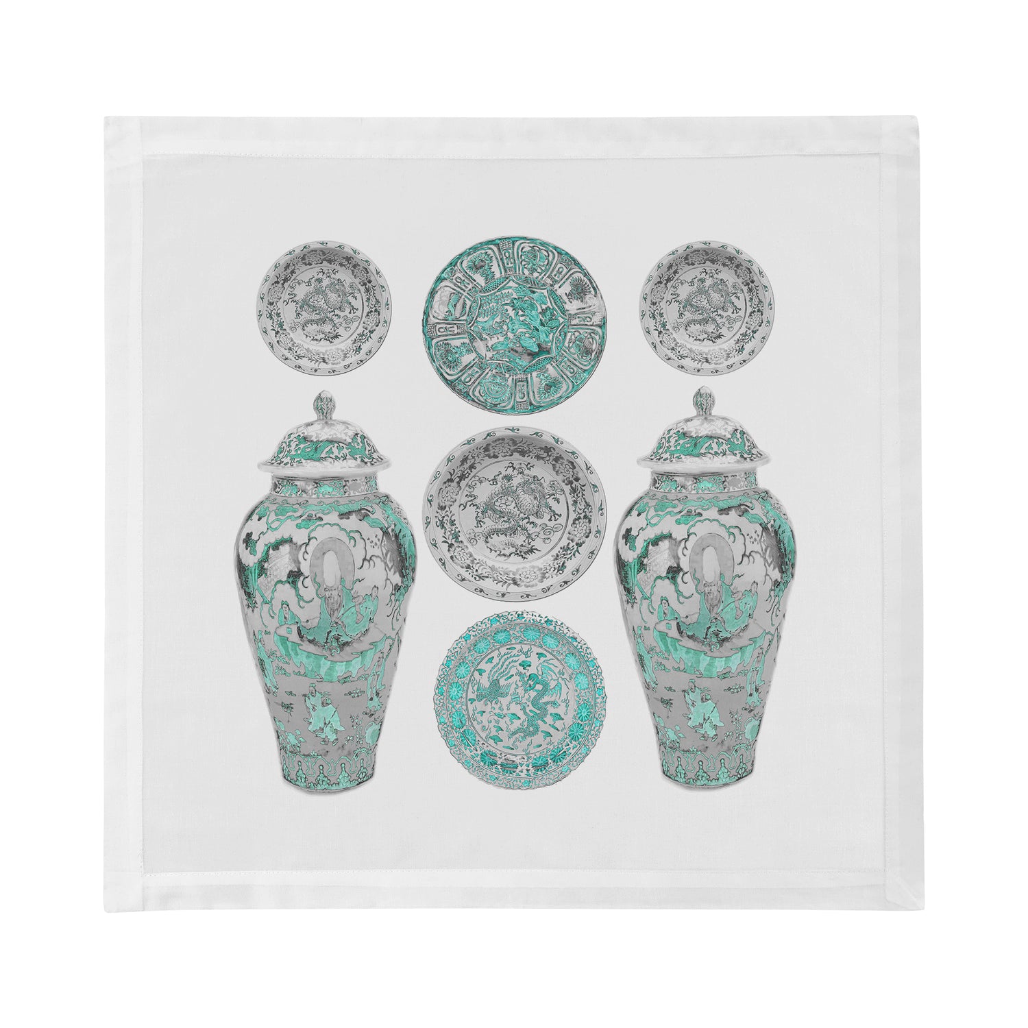 Chinois Cerulean 22" Cotton Sateen Dinner Napkins- nicolettemayer.com
