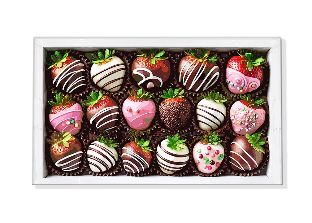 Chocolate Covered Strawberries Acrylic Vanity Tray 12.25X7.75