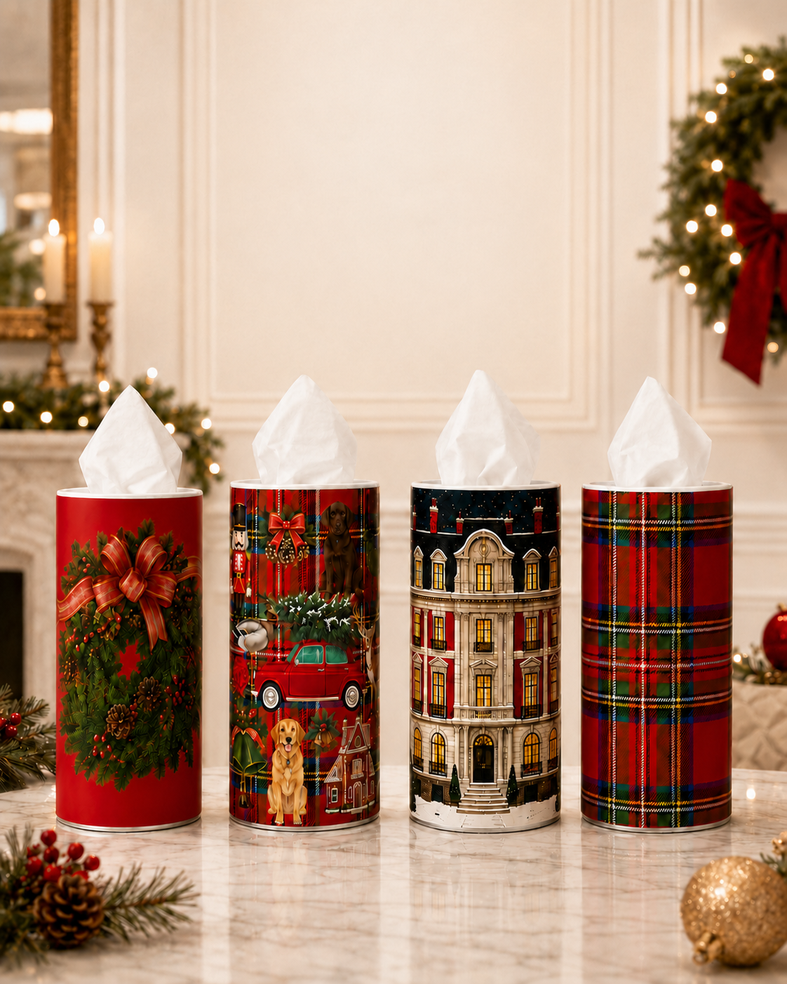 Christmas Tissue Boxes - Set of 4