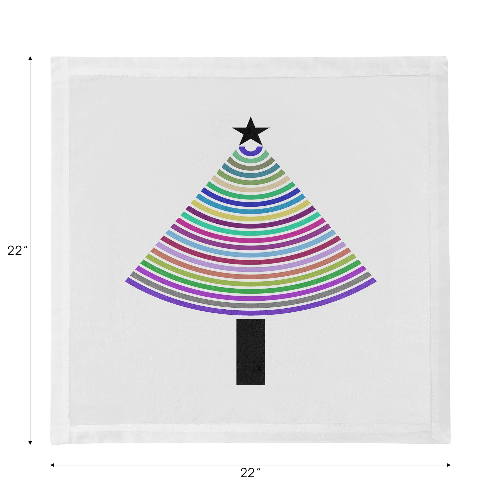 SERVIETTE DE TABLE À PAPIER À AJOURÉ, LOT DE 4, 55 cm x 55 cm, Motif sapin de Noël