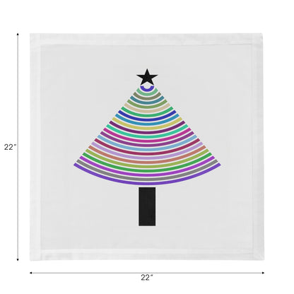 SERVIETTE DE TABLE À PAPIER À AJOURÉ, LOT DE 4, 55 cm x 55 cm, Motif sapin de Noël
