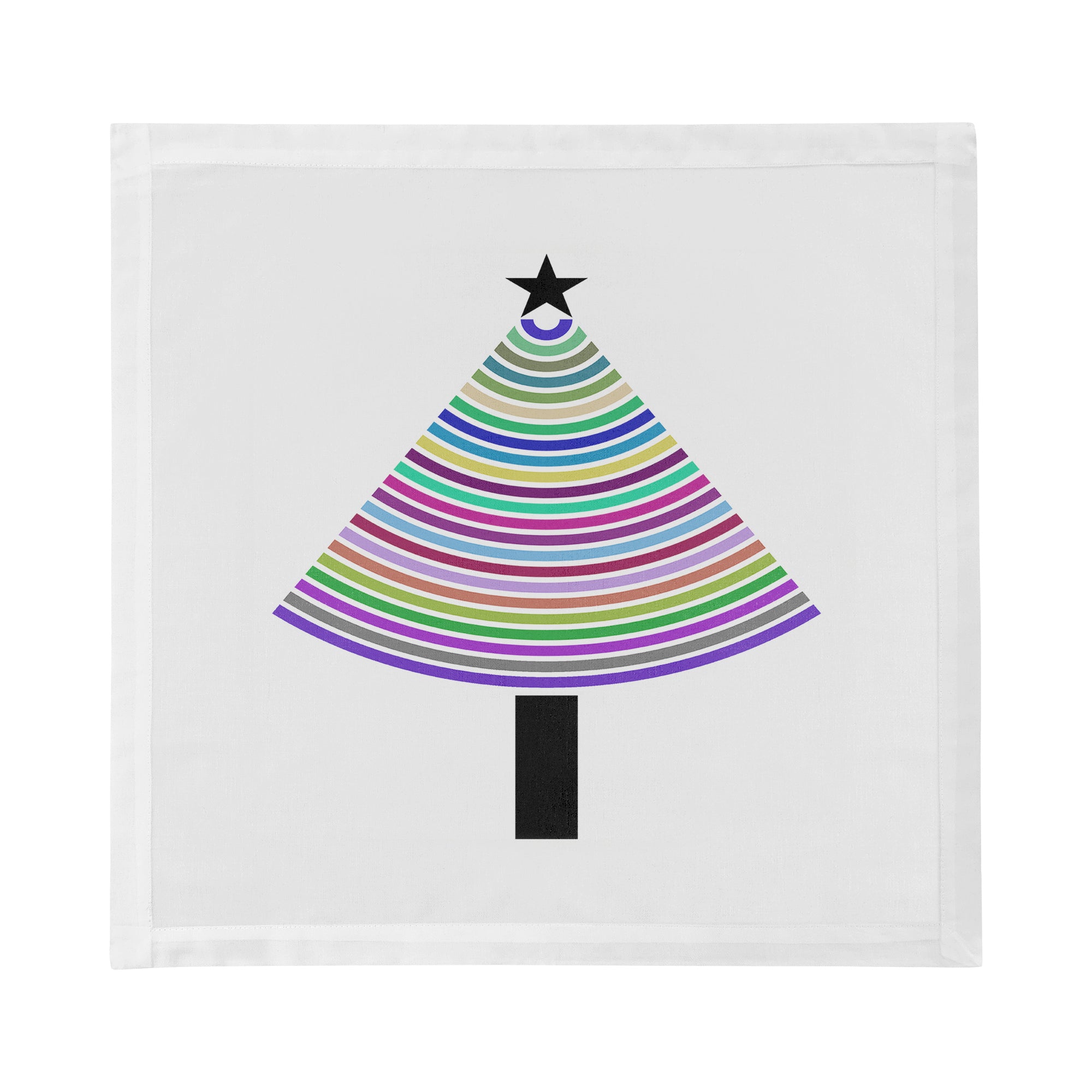 SERVIETTE DE TABLE À PAPIER À AJOURÉ, LOT DE 4, 55 cm x 55 cm, Motif sapin de Noël