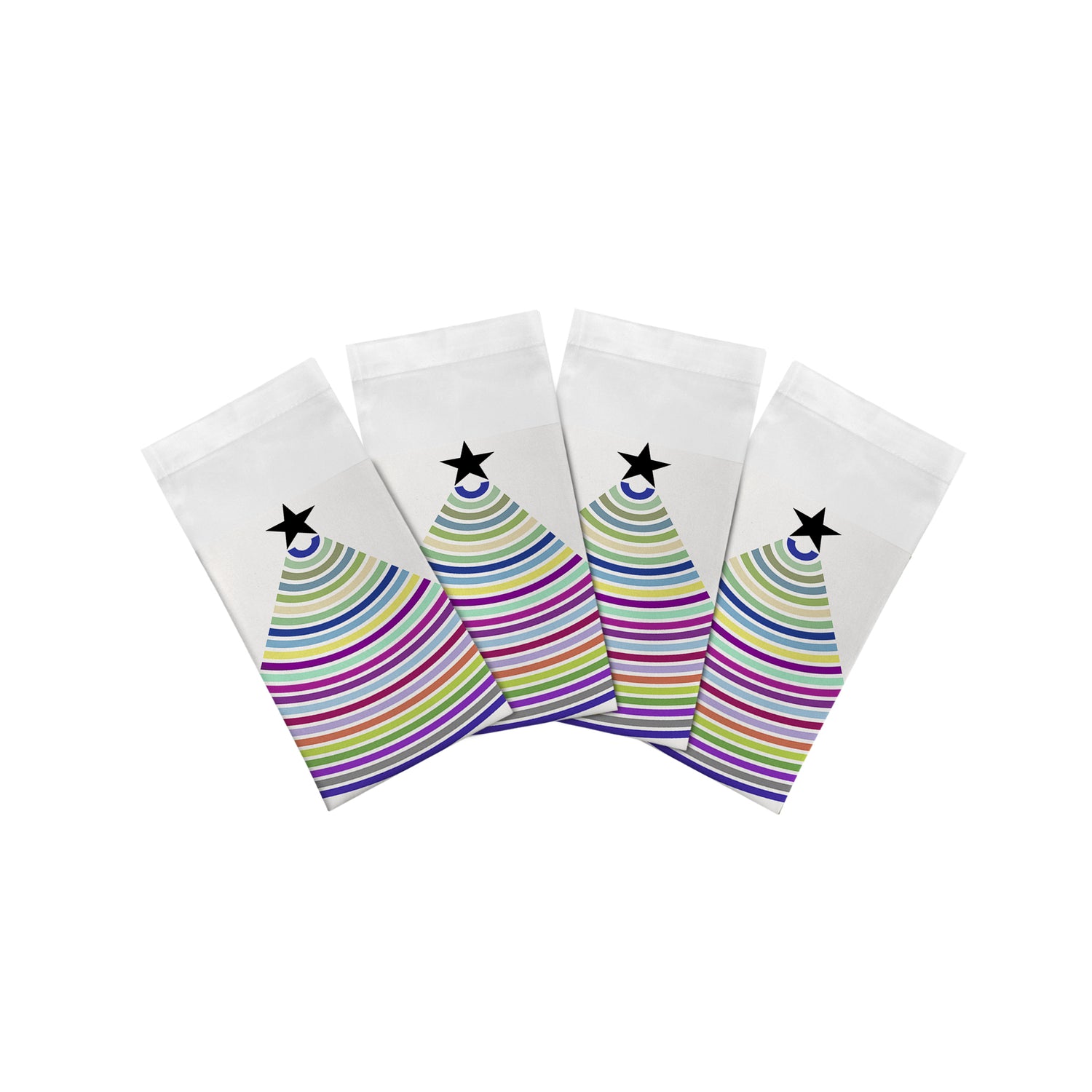 SERVIETTE DE TABLE À PAPIER À AJOURÉ, LOT DE 4, 55 cm x 55 cm, Motif sapin de Noël