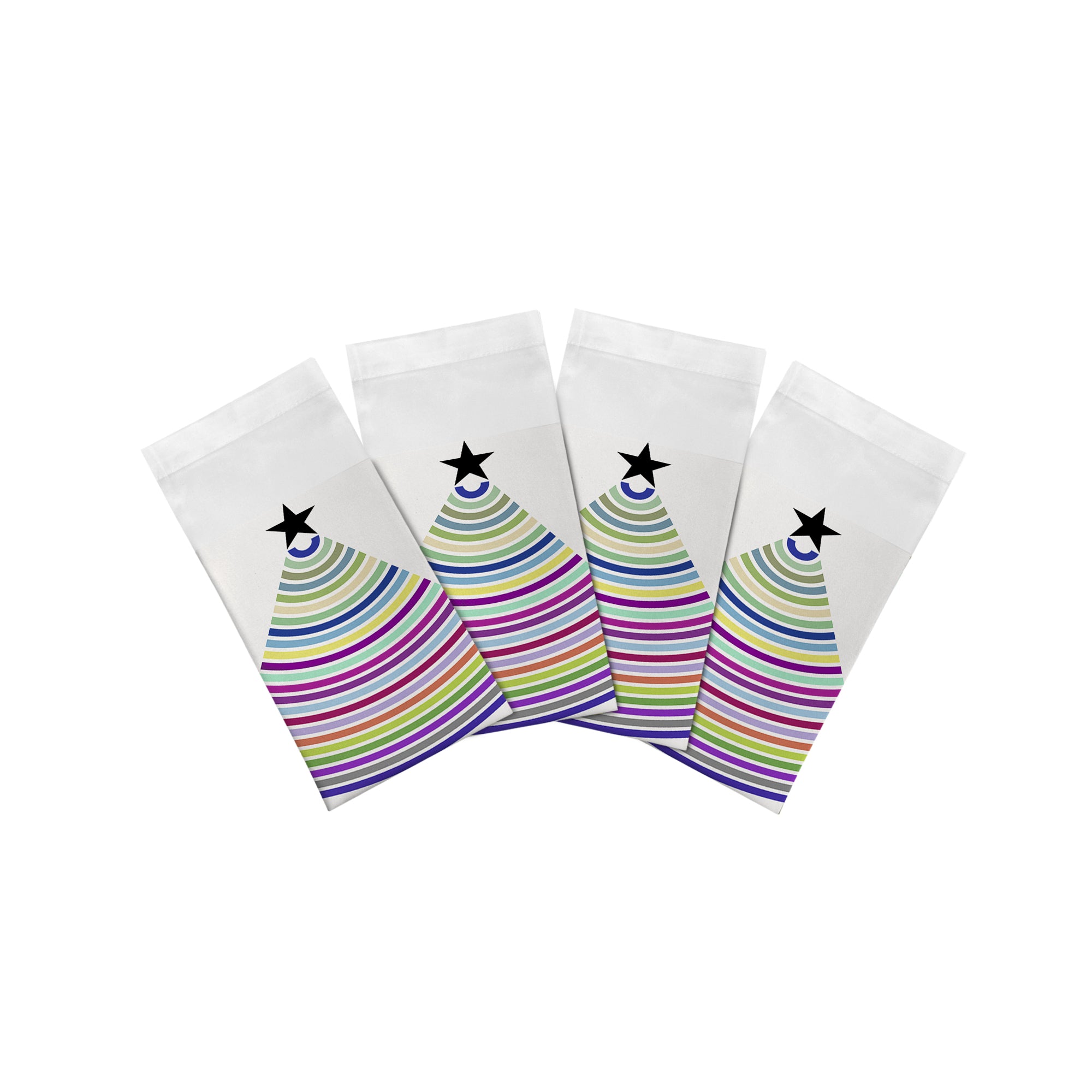 SERVIETTE DE TABLE À PAPIER À AJOURÉ, LOT DE 4, 55 cm x 55 cm, Motif sapin de Noël