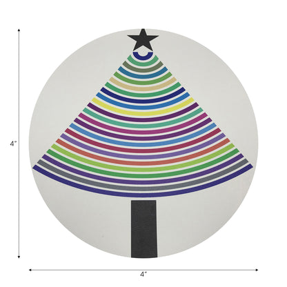 Christmas Tree Brights Vegan Leather Round Coasters