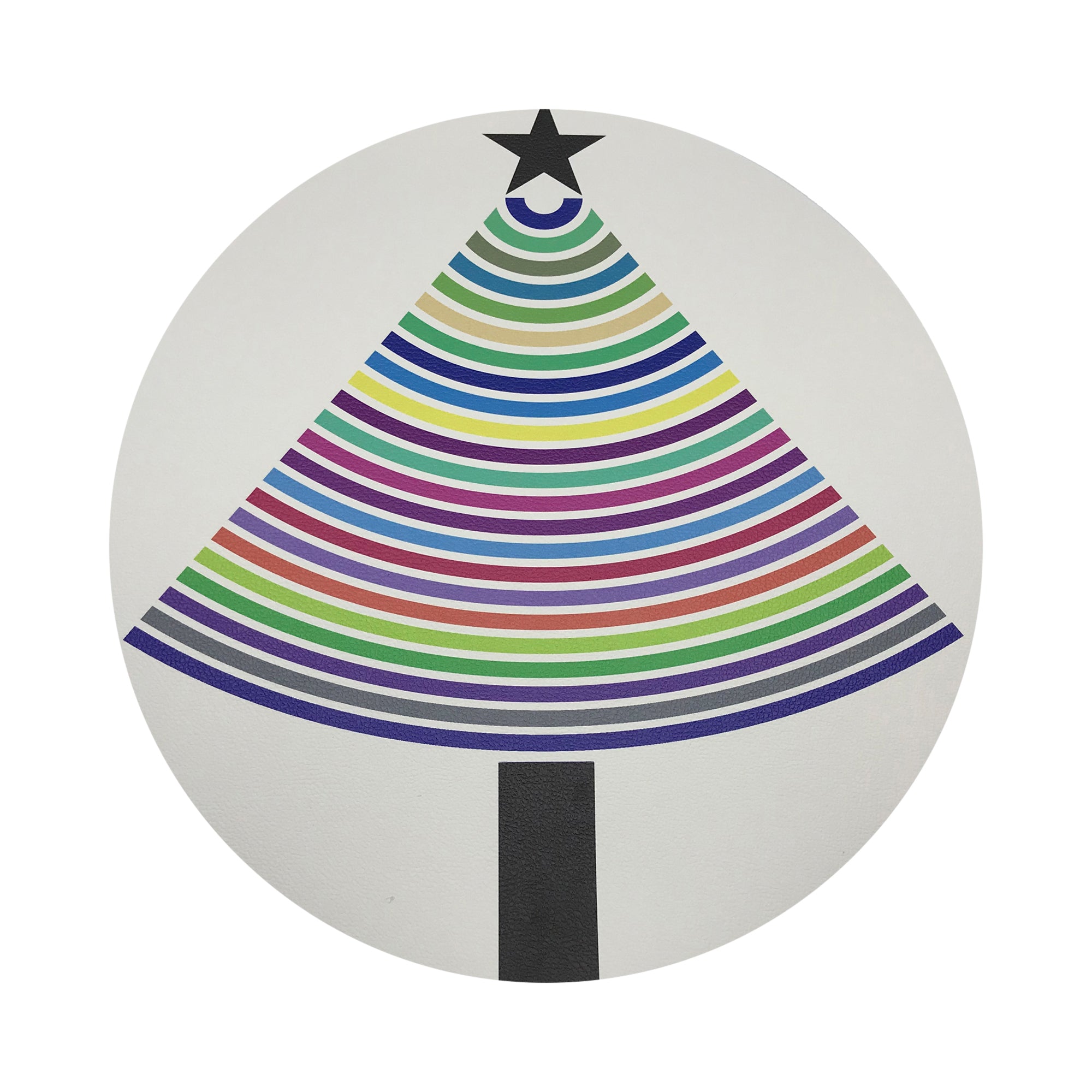 Christmas Tree Brights Vegan Leather Round Coasters