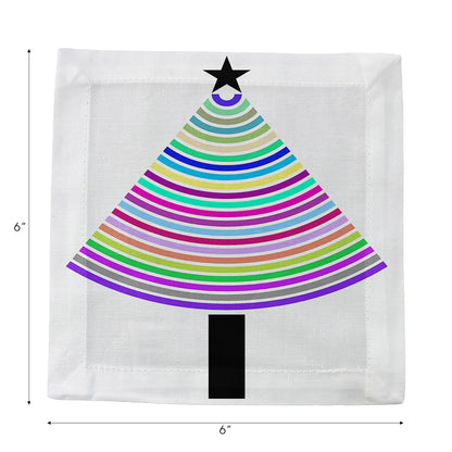 Christmas Tree Brights Cotton Sateen Cocktail Napkins