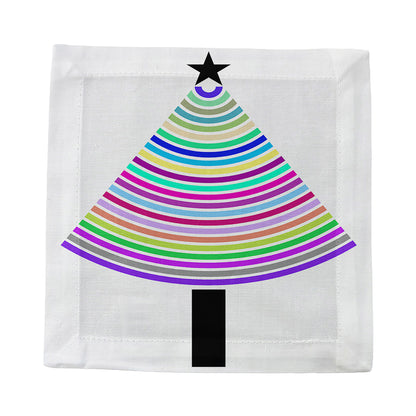 Christmas Tree Brights Cotton Sateen Cocktail Napkins