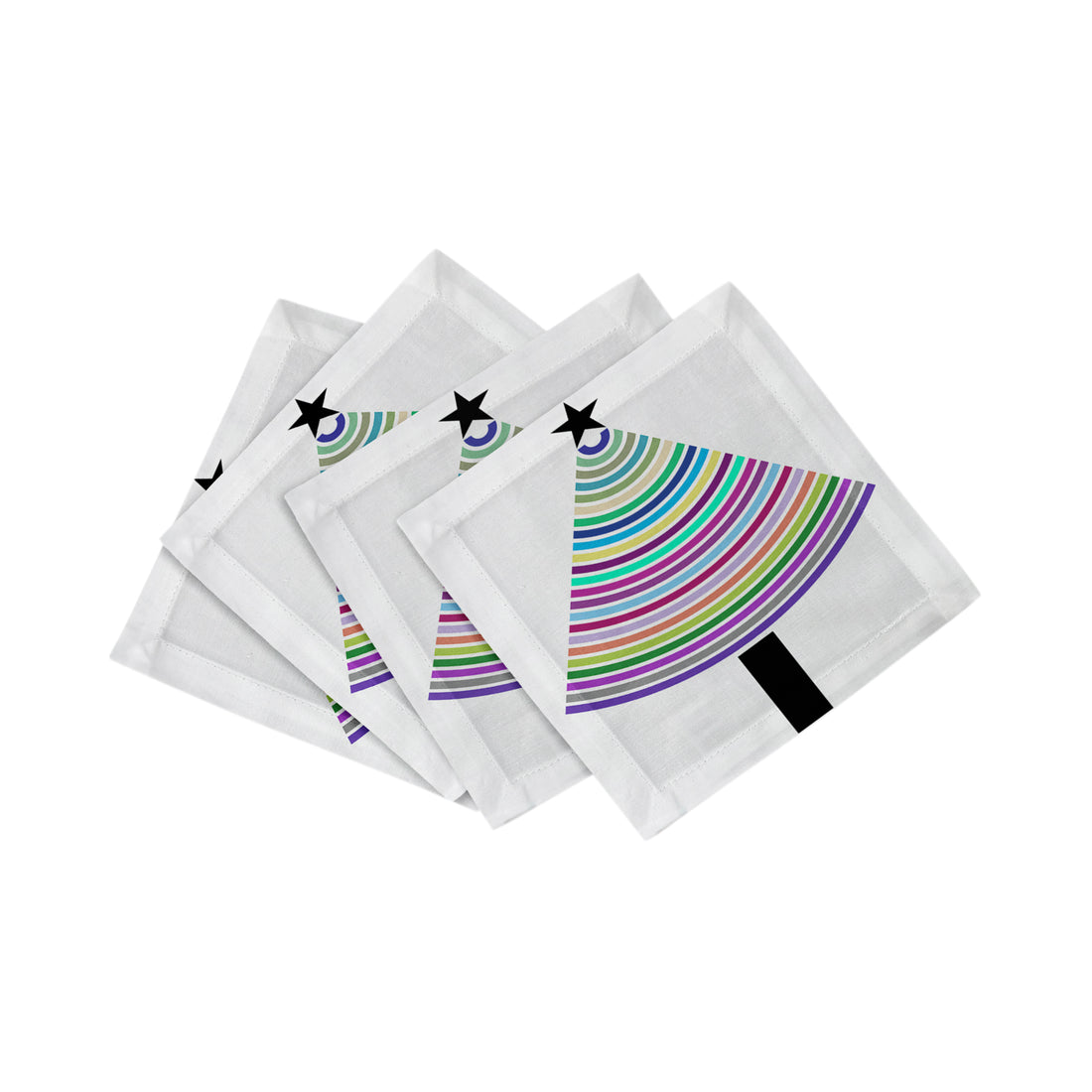 Christmas Tree Brights Cotton Sateen Cocktail Napkins