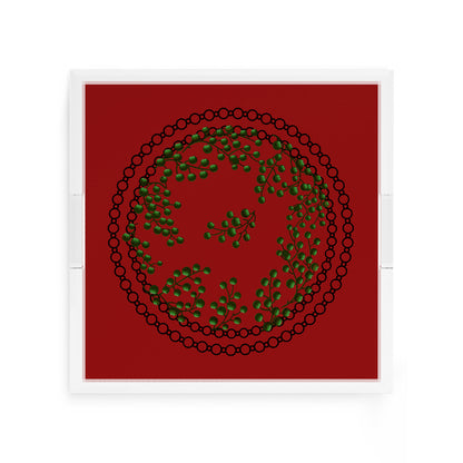 Christmas Berries Green Red 12X12 Acrylic Tray - nicolettemayer.com
