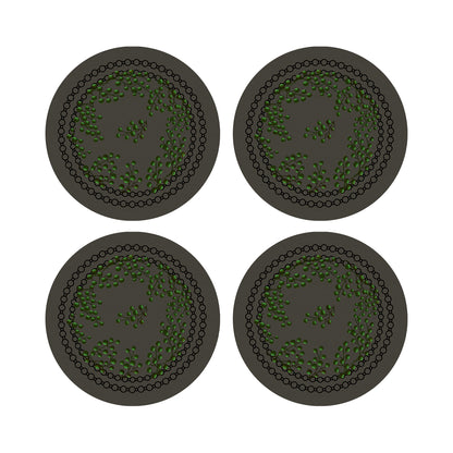 Christmas Berries Vegan Leather Round Pebble Placemat