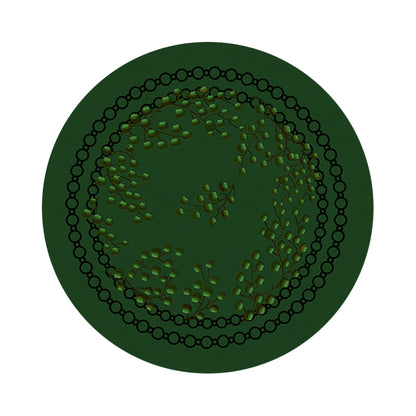Christmas Berries Green Green 16 Round Pebble Placemat Set of 4 - nicolettemayer.com