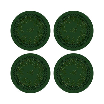 Christmas Berries Vegan Leather Round Pebble Placemat