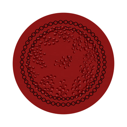 Christmas Berries Red Red 16 Round Pebble Placemat Set of 4 - nicolettemayer.com