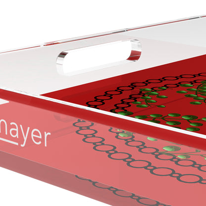 Christmas Berries Green Red 18X18 Acrylic Tray - nicolettemayer.com
