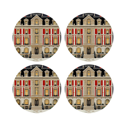 Christmas On Fifth Avenue Vegan Leather Round Pebble Placemat