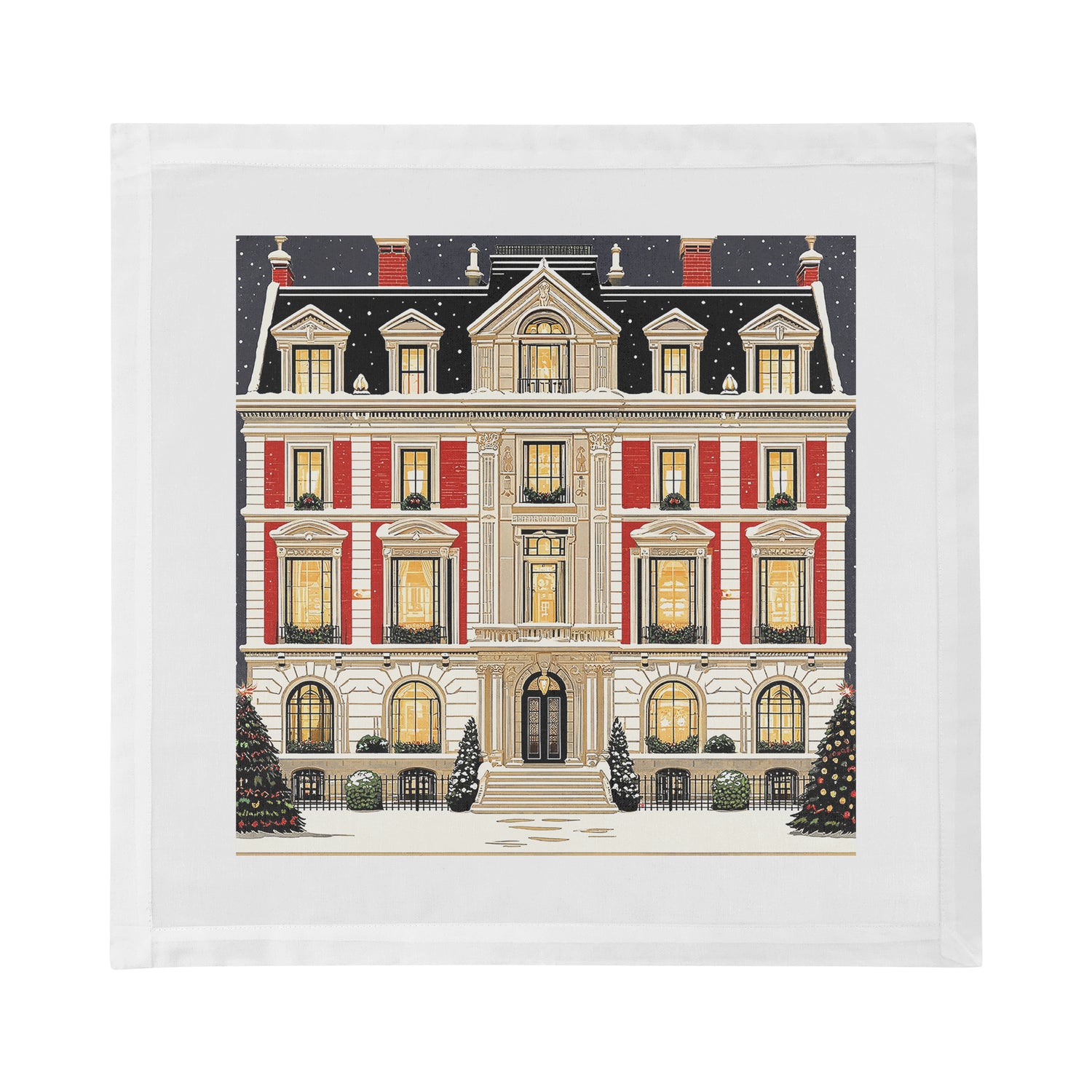 Christmas On Fifth Avenue Cotton Sateen Dinner Napkins
