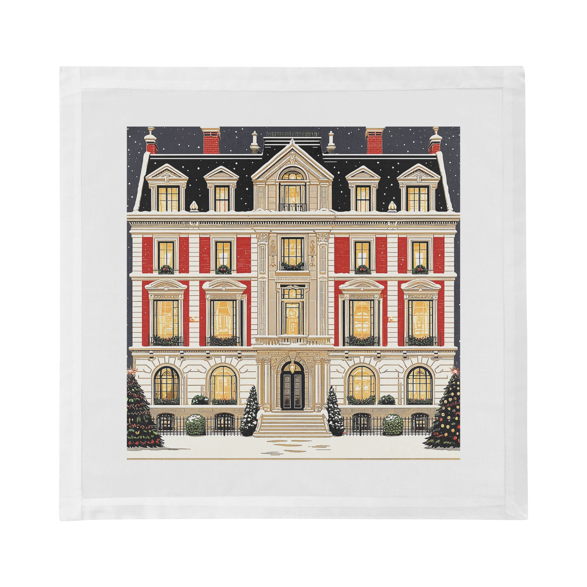 Christmas On Fifth Avenue Cotton Sateen Dinner Napkins