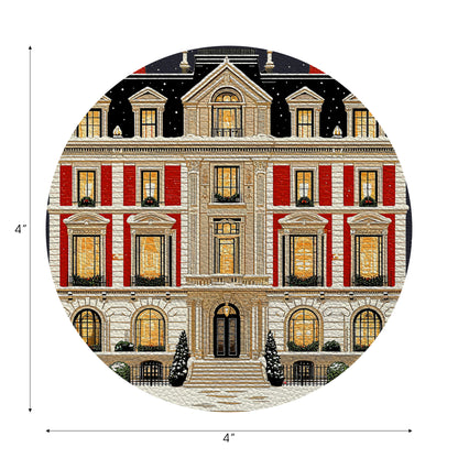 Christmas On Fifth Avenue Vegan Leather Round Coasters