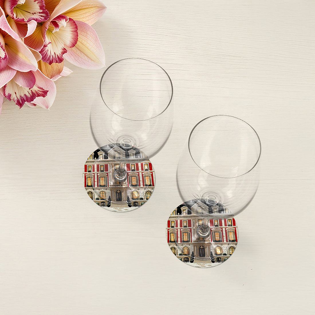 Christmas On Fifth Avenue Vegan Leather Round Coasters