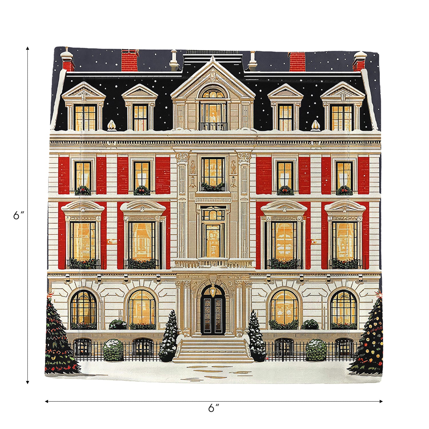 Christmas On Fifth Avenue Cotton Sateen Cocktail Napkins