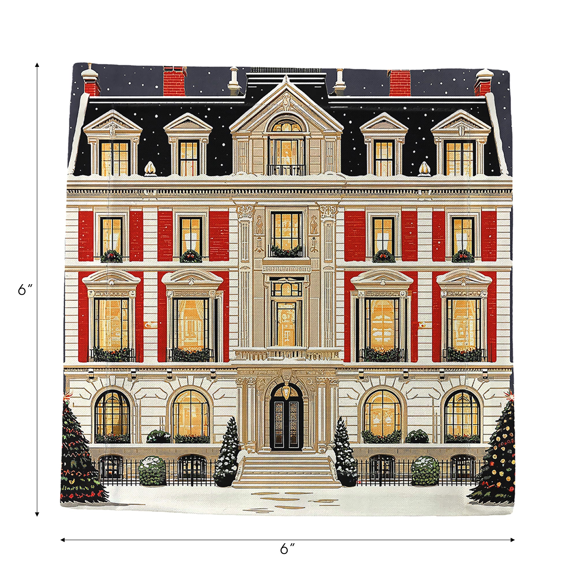 Christmas On Fifth Avenue Cotton Sateen Cocktail Napkins