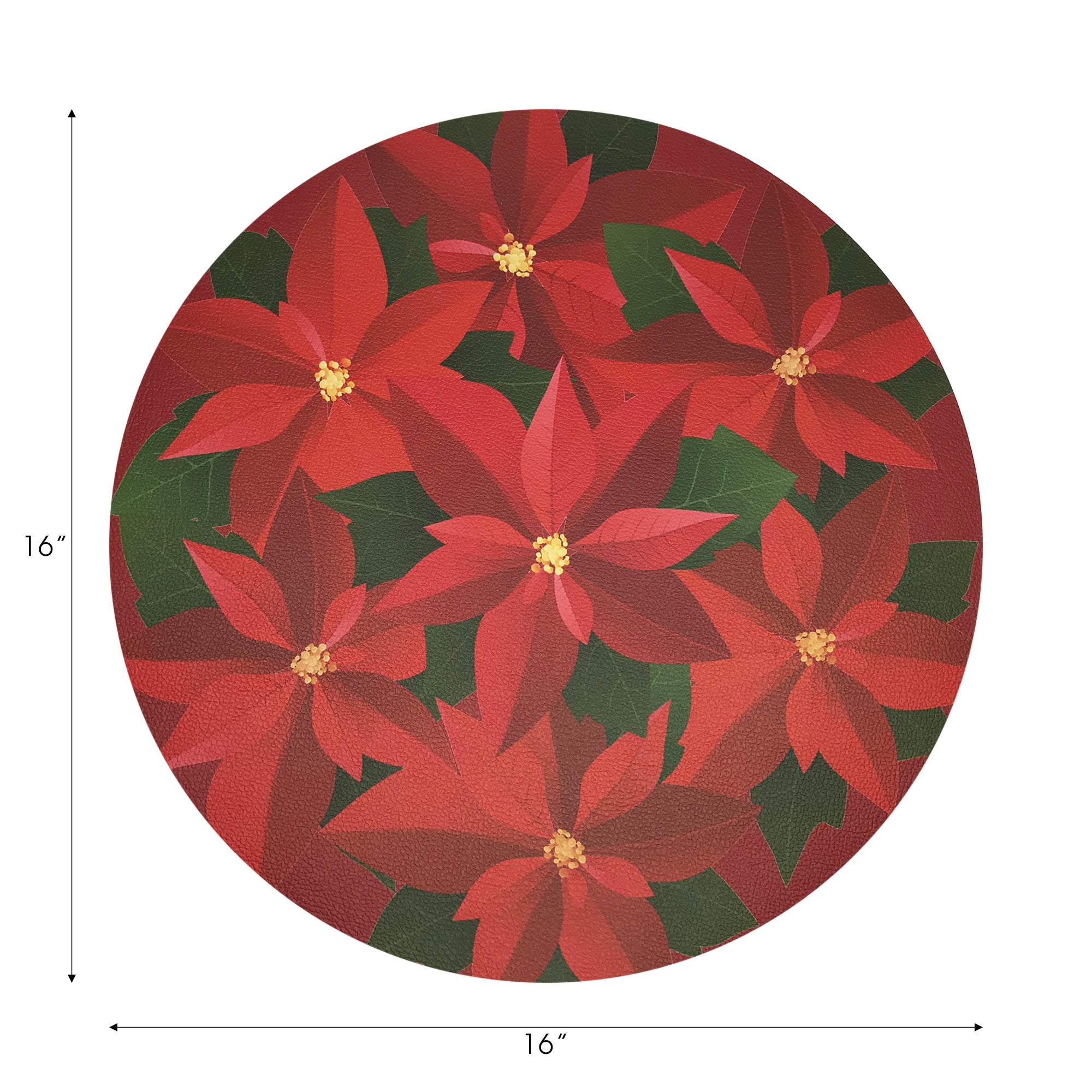 CHRISTMAS POINSETTIA 16 ROUND PEBBLE PLACEMAT, SET OF 4 - nicolettemayer.com