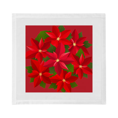 Christmas Poinsettia Cotton Sateen Dinner Napkins - nicolettemayer.com